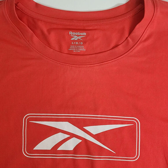 Reebok Women's Boxed In Vector Graphic Glow Short Sleeve Red Women's L - NWT - Picture 3 of 4